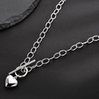 Pendentif coeur chaîne épaisse étirée N1050