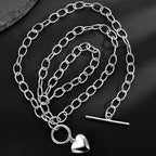 Pendentif coeur chaîne épaisse étirée N1050