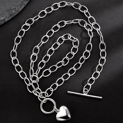 Pendentif coeur chaîne épaisse étirée N1050