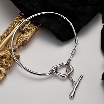 Bracelet barre en T en fil épais B1037