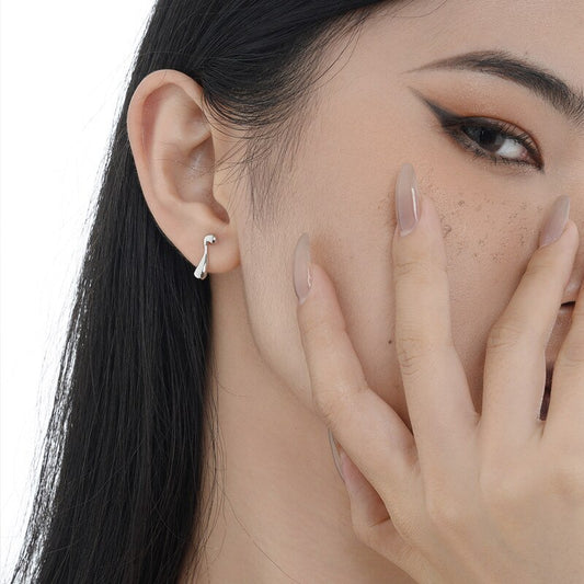 Boucles D'oreilles Puces Liquides Ondulées E1155