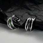 Bijou d'Oreille Large en Émail Vert E1193, 1 Pièce