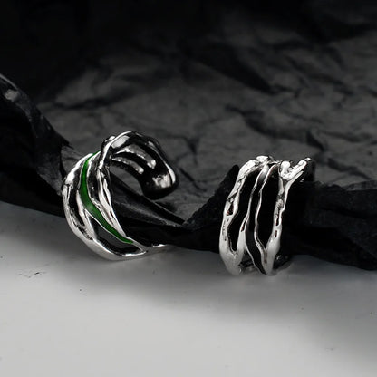 Bijou d'Oreille Large en Émail Vert E1193, 1 Pièce
