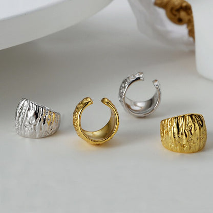 Larges manchettes d'oreilles texturées E1098 1 pièce