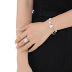 Bracelet multi-chaînes enveloppé de perles baroques B1049