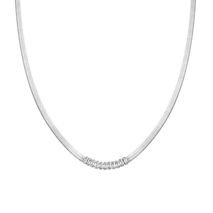 Collier à chaîne serpent large en Zircon N1005