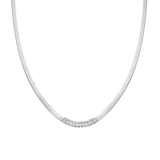 Collier à chaîne serpent large en Zircon N1005