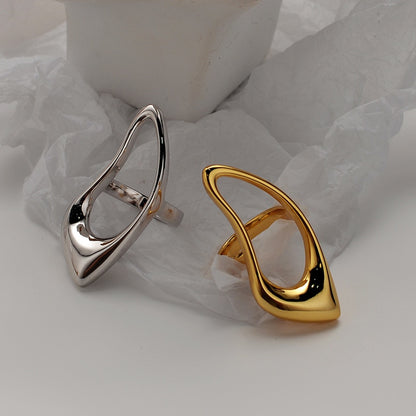 Bague asymétrique longue abstraite R1077