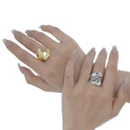 Bague décalée épaisse tourbillonnante R1055