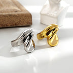 Bague décalée épaisse tourbillonnante R1055