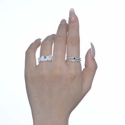 Bague irrégulière solitaire CZ R1182