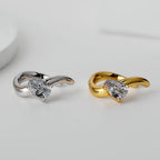 Boucle d'oreille ondulée solitaire CZ E1037, 1 pièce