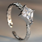Bague enchaînée en pierre solitaire R1178