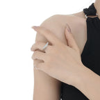 Bague chevalière carrée CZ R1233