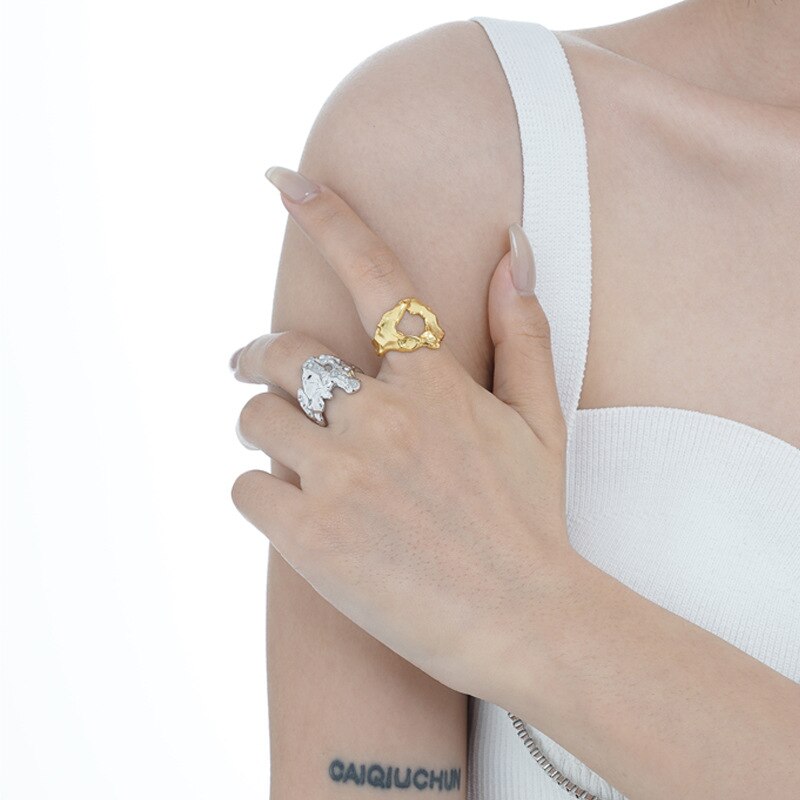 Bague Froissée Abstraite Épaisse R1057