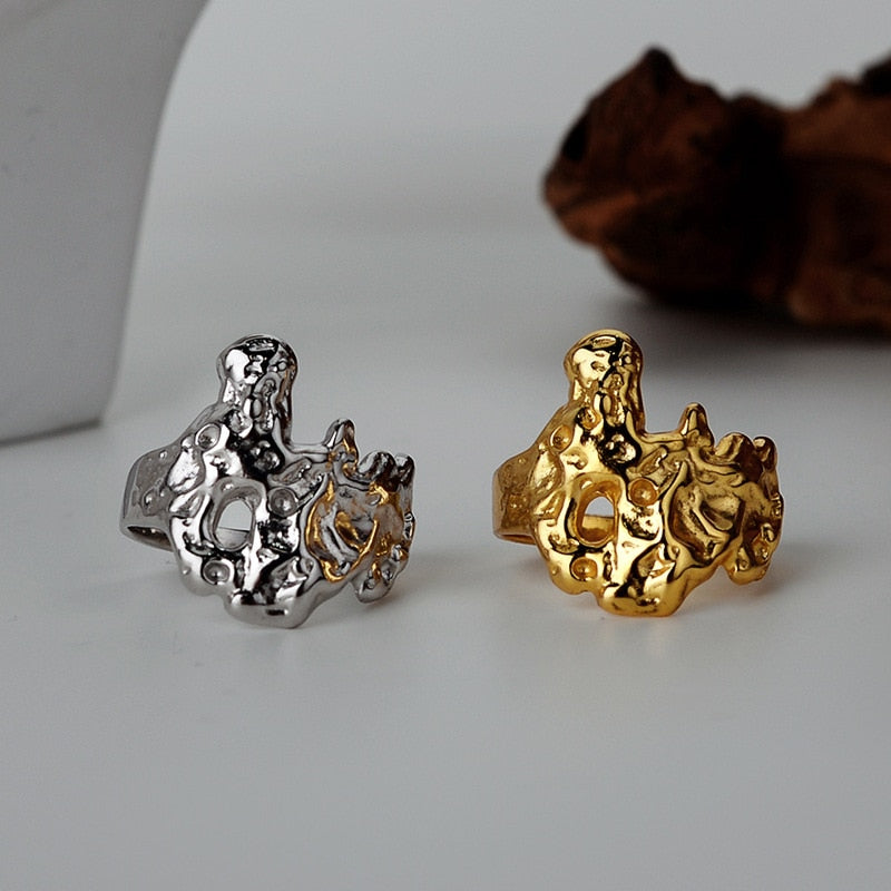 Bague Froissée Abstraite Épaisse R1057