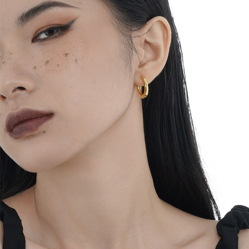 Boucles d'oreilles épaisses en forme de C E1019