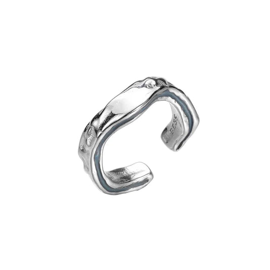 Boucle d'oreille clip martelée épaisse E1013, 1 pièce
