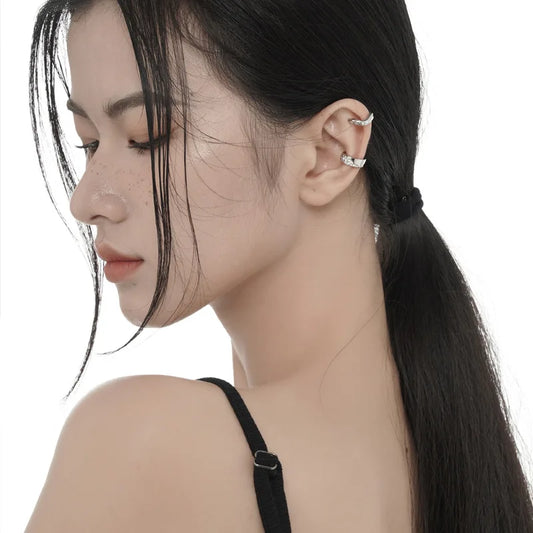 Boucle d'oreille clip martelée épaisse E1013, 1 pièce