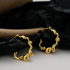 Créoles d'oreilles épaisses à motif de perles E1004