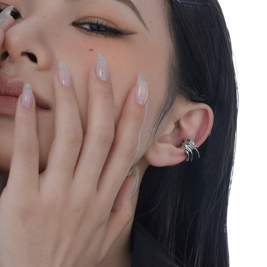 Boucles d'Oreilles Clip Ondulées Épaisse E1017 1 Pièce
