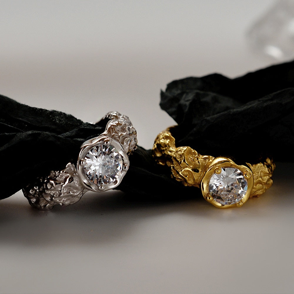 Anneau texturé d'écorce d'arbre R1270