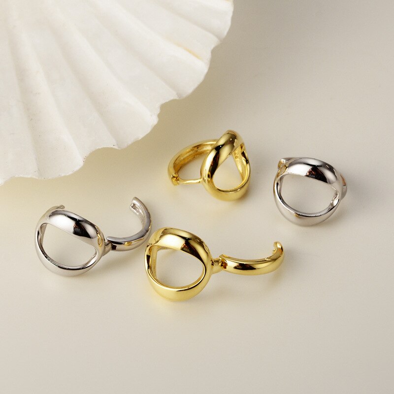 Boucles d'oreilles torsadées en forme de O E1000