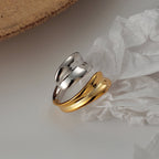 Bague fantaisiste cercles bicolores R1036