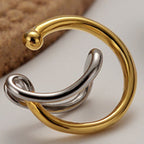 Boucles d'Oreilles Créoles Bicolores E1035 1 Pièce