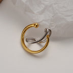 Boucles d'Oreilles Créoles Bicolores E1035 1 Pièce