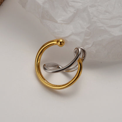 Boucles d'Oreilles Créoles Bicolores E1035 1 Pièce