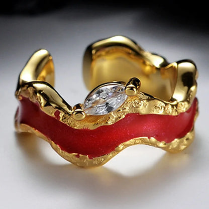 Manchette d'oreille ondulée en émail épais R1216, 1 pièce