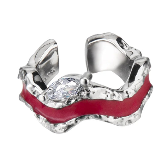 Manchette d'oreille ondulée en émail épais R1216, 1 pièce