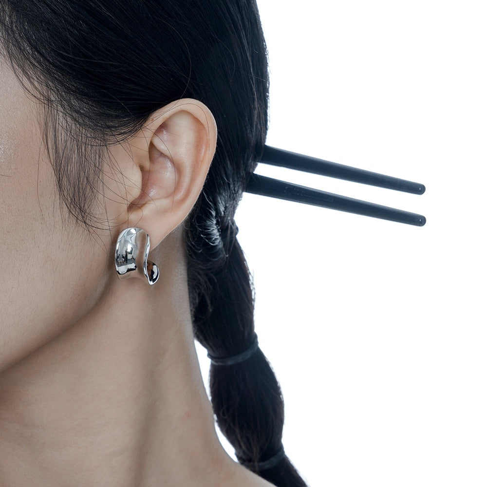 Boucles d'oreilles irrégulières ondulées E1018