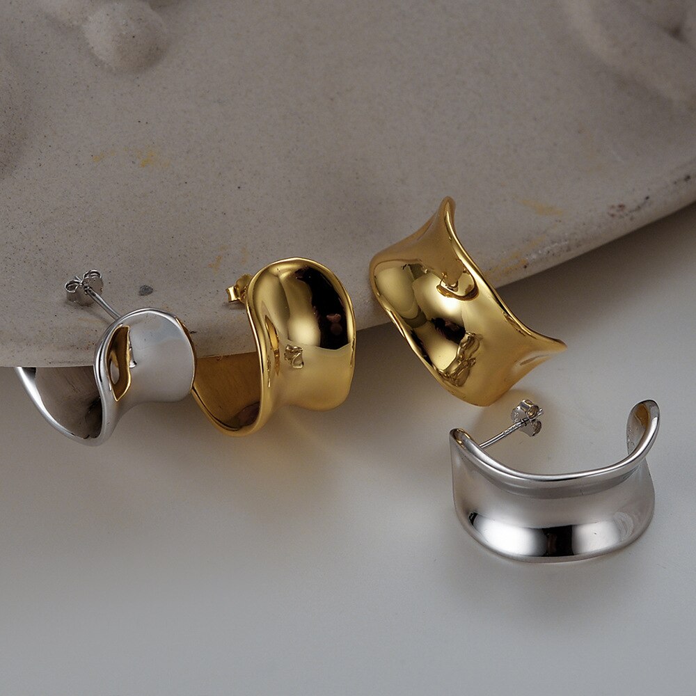 Boucles d'oreilles irrégulières ondulées E1018