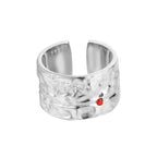 Large anneau ouvert à motif abstrait R1081