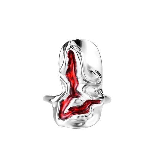 Bague irrégulière tête de mort large R1204