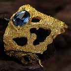 Anneaux larges à motifs Zircon bleu R1195
