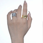 Large anneau ouvert martelé R1059