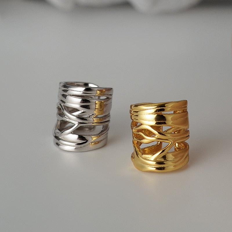 Huggies d'oreilles larges et avant-gardistes E1079 1 pièce