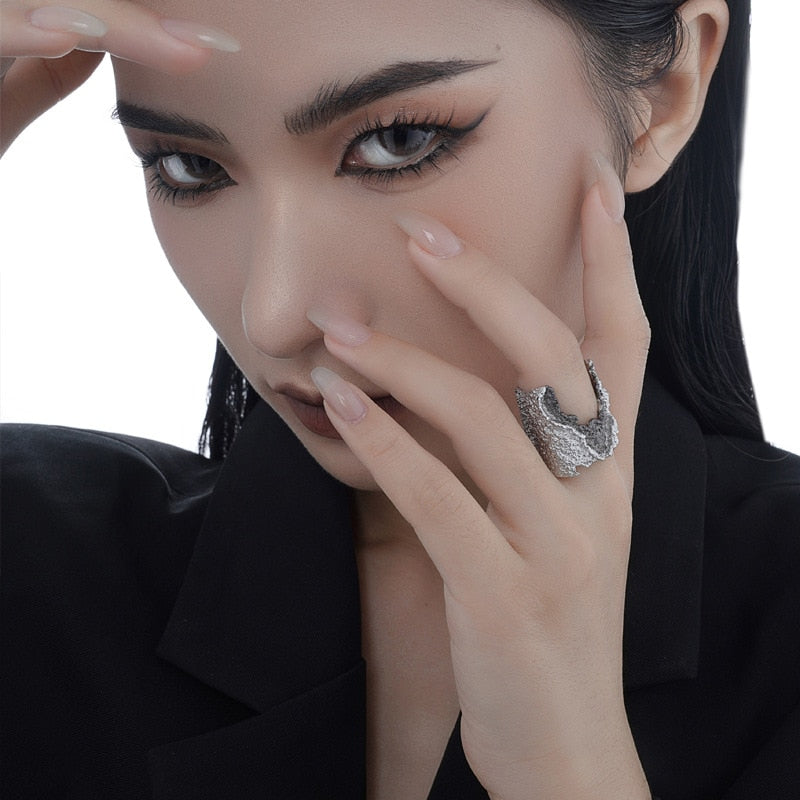 Bague élément robuste bicolore large R1196