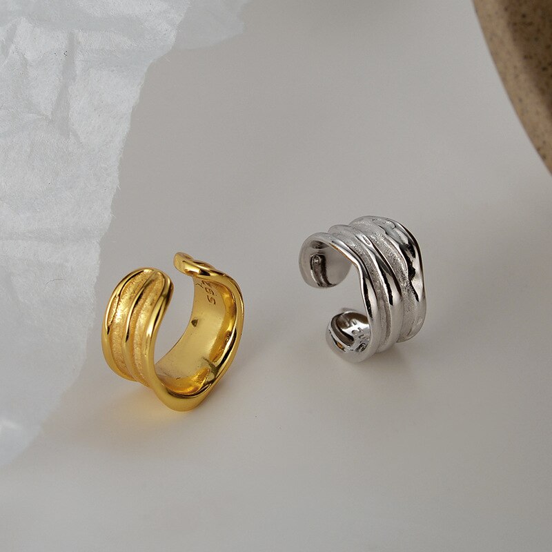 Boucles d'oreilles à rainures larges et épaisses E1008 1 pièce