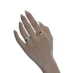 Bague impressionniste jeune feuille R1030