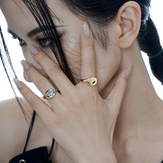 Bague impressionniste jeune feuille R1030
