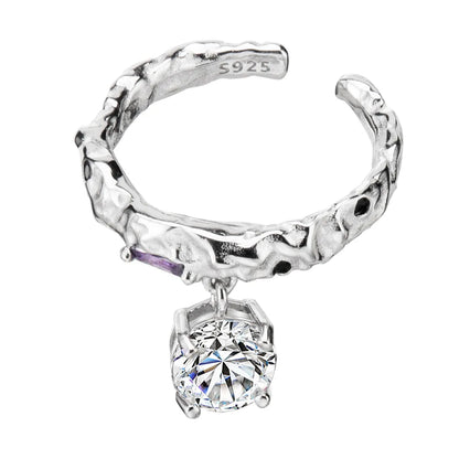 Bague irrégulière avec breloque en Zircon, R1193
