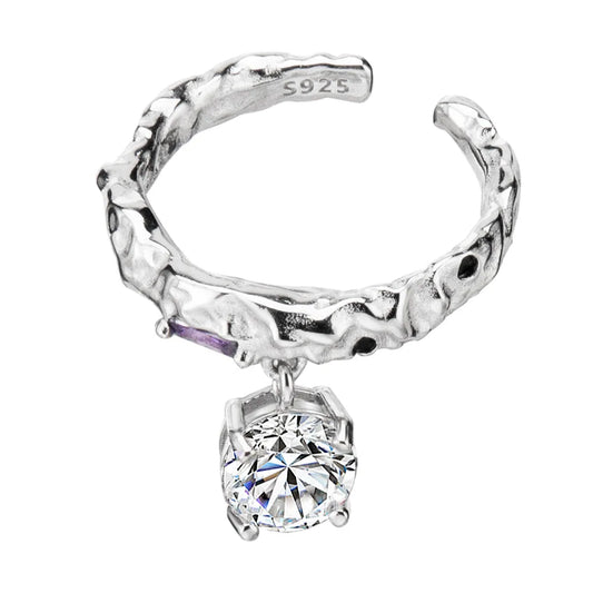 Bague irrégulière avec breloque en Zircon, R1193