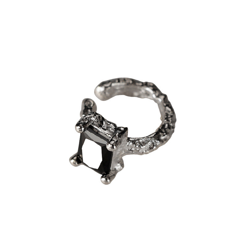 Bijou d'oreille texturé en CZ mat E1235, 1 pièce