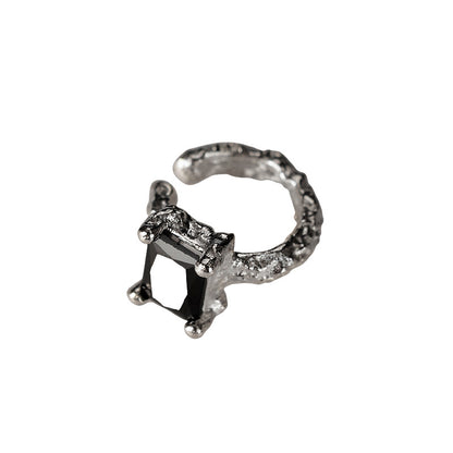 Bijou d'oreille texturé en CZ mat E1235, 1 pièce