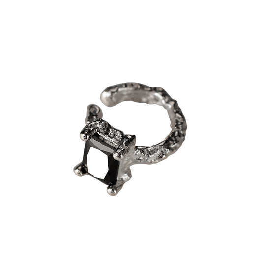Bijou d'oreille texturé en CZ mat E1235, 1 pièce