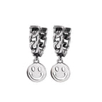 Boucles d'oreilles créoles chaîne Smiley E1046